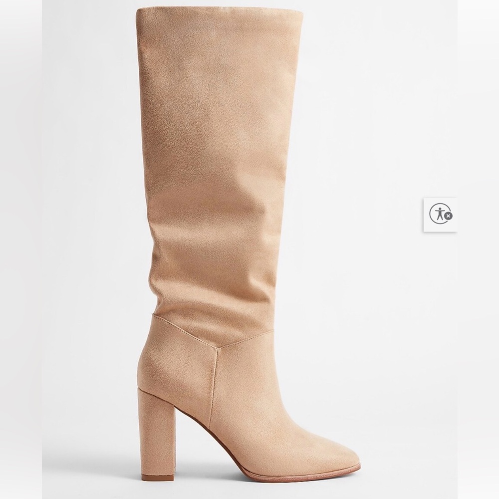 Slouchy Knee High Block Heel Boots